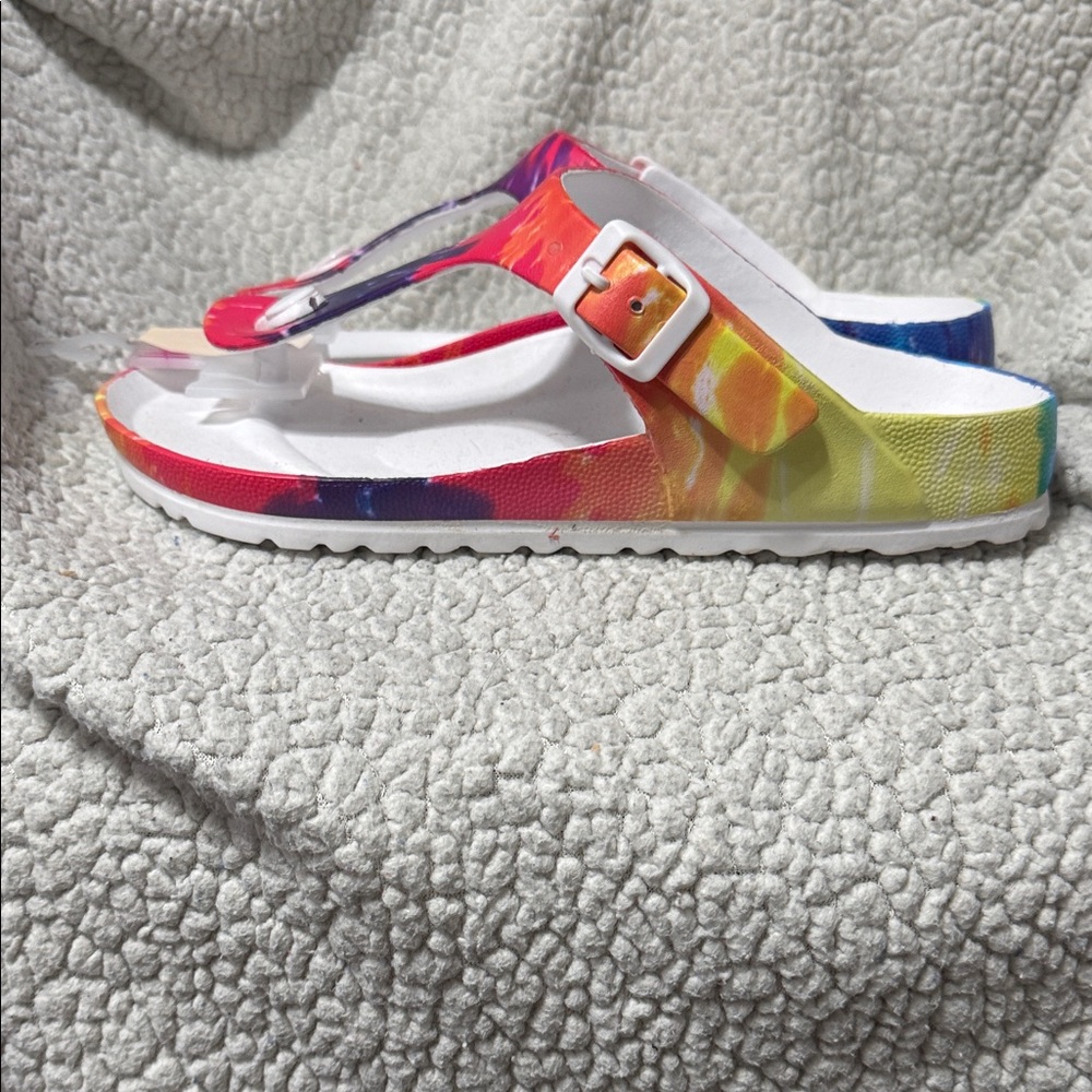 Hey Girl by Corkys Multicolor Tie-Dye Sandals with adjustable strap. - Picture 5 of 8